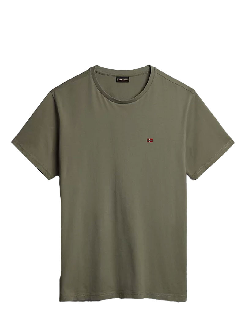 NAPAPIJRI T-SHIRT HOMME LOGO CŒUR KAKI