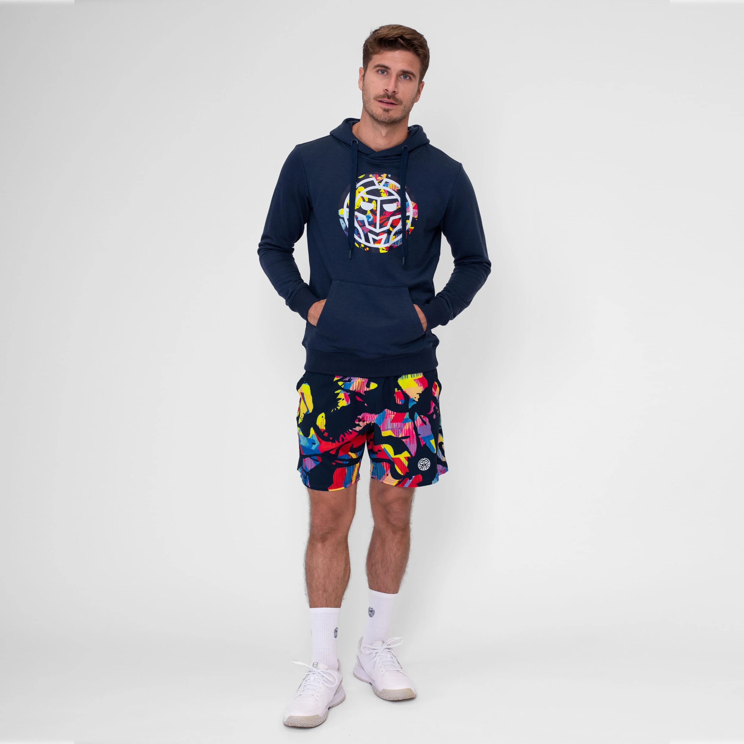 BIDI BADU Wild Arts Chill Sweat À Capuche Hommes - Bleu Foncé , Multicouleur