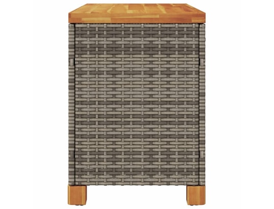 VIDAXL - Coffre Boîte de rangement de jardin gris résine tressée bois d'acac...