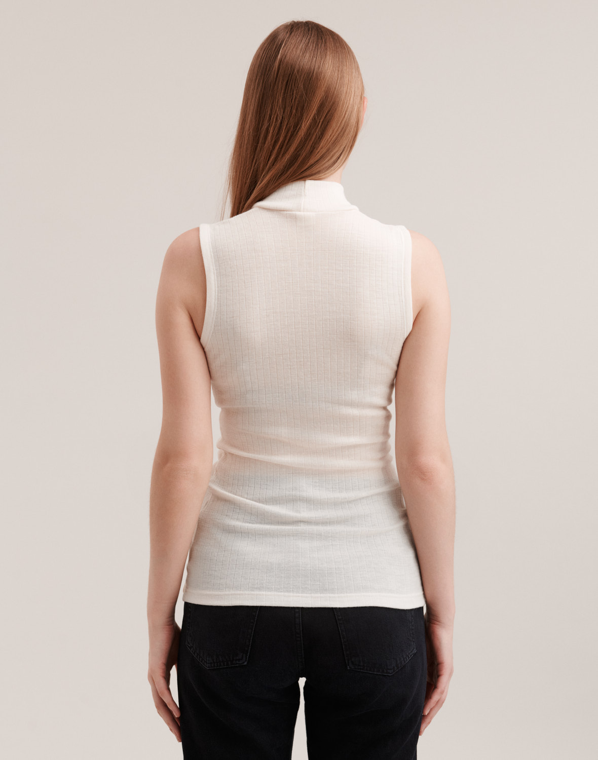 Tanktop met hoge hals van merinowol voor dames