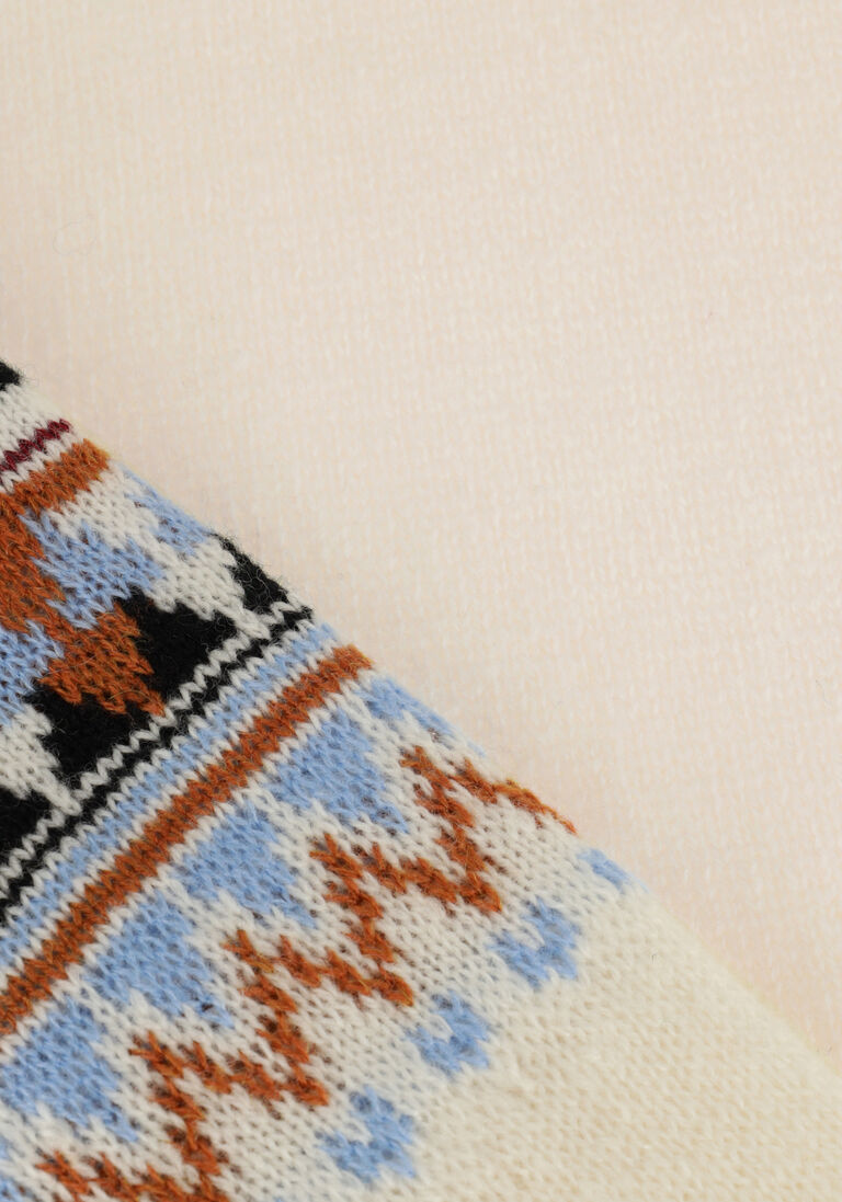 SCOTCH & SODA gebroken wit scotch & soda coltrui fair isle roll neck wool-blend pullover