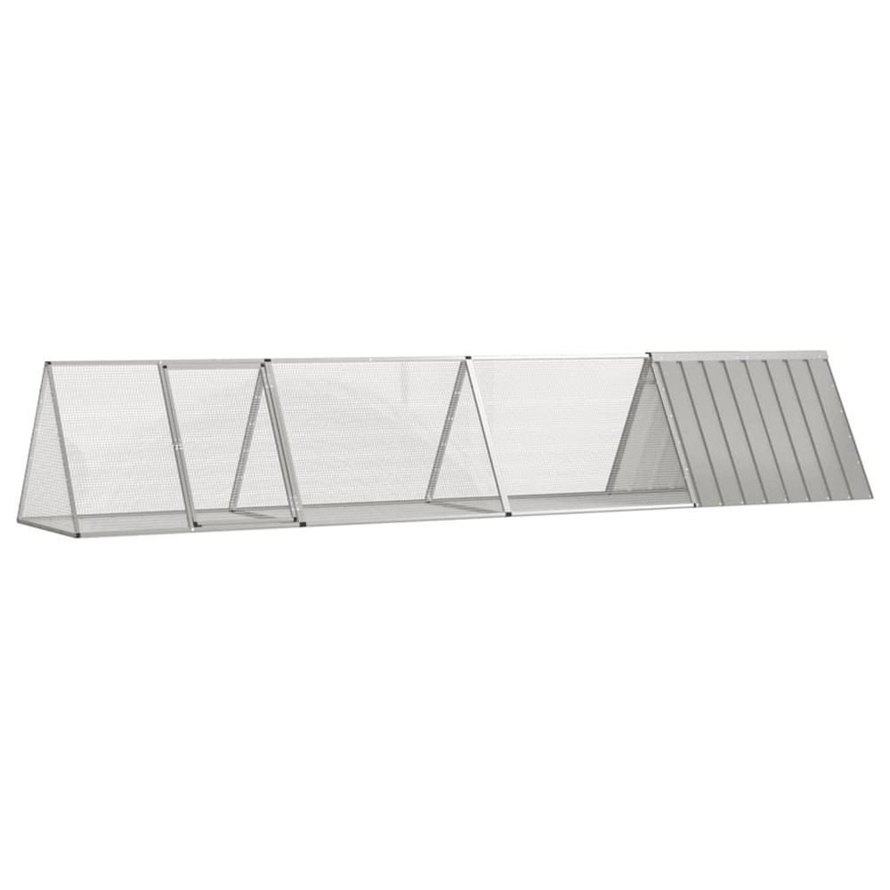Cage pour lapin gris 403,5x80,5x71 cm acier galvanisé