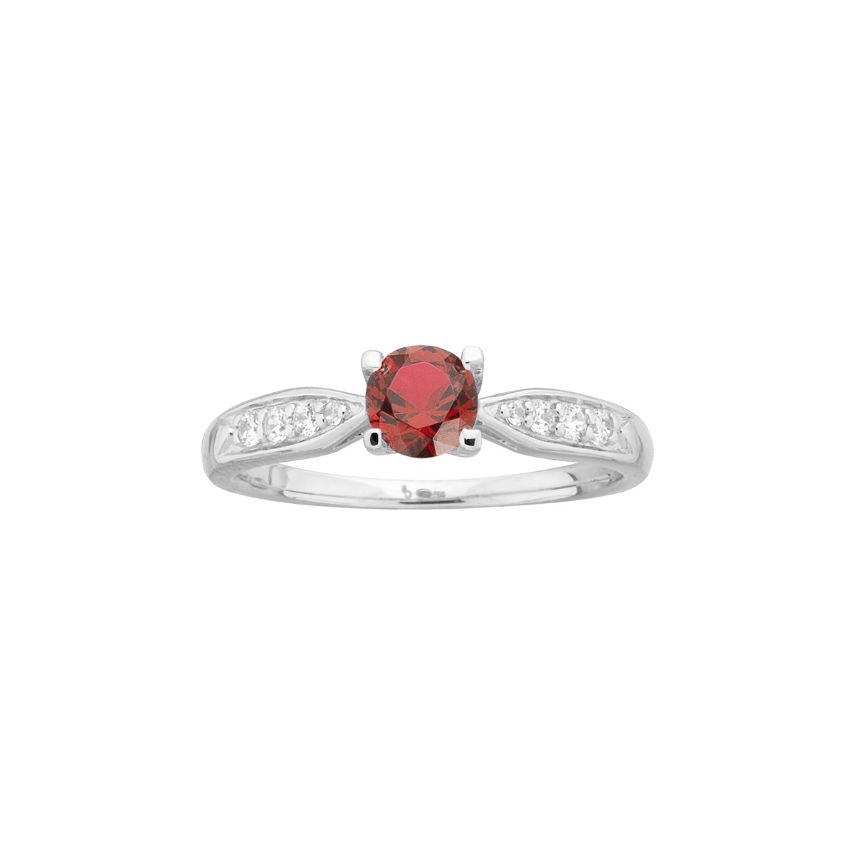 Bague de fiançailles en Argent avec spinelle rouge rubis