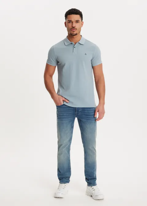 Polo met logo print blauw (BLW.L)