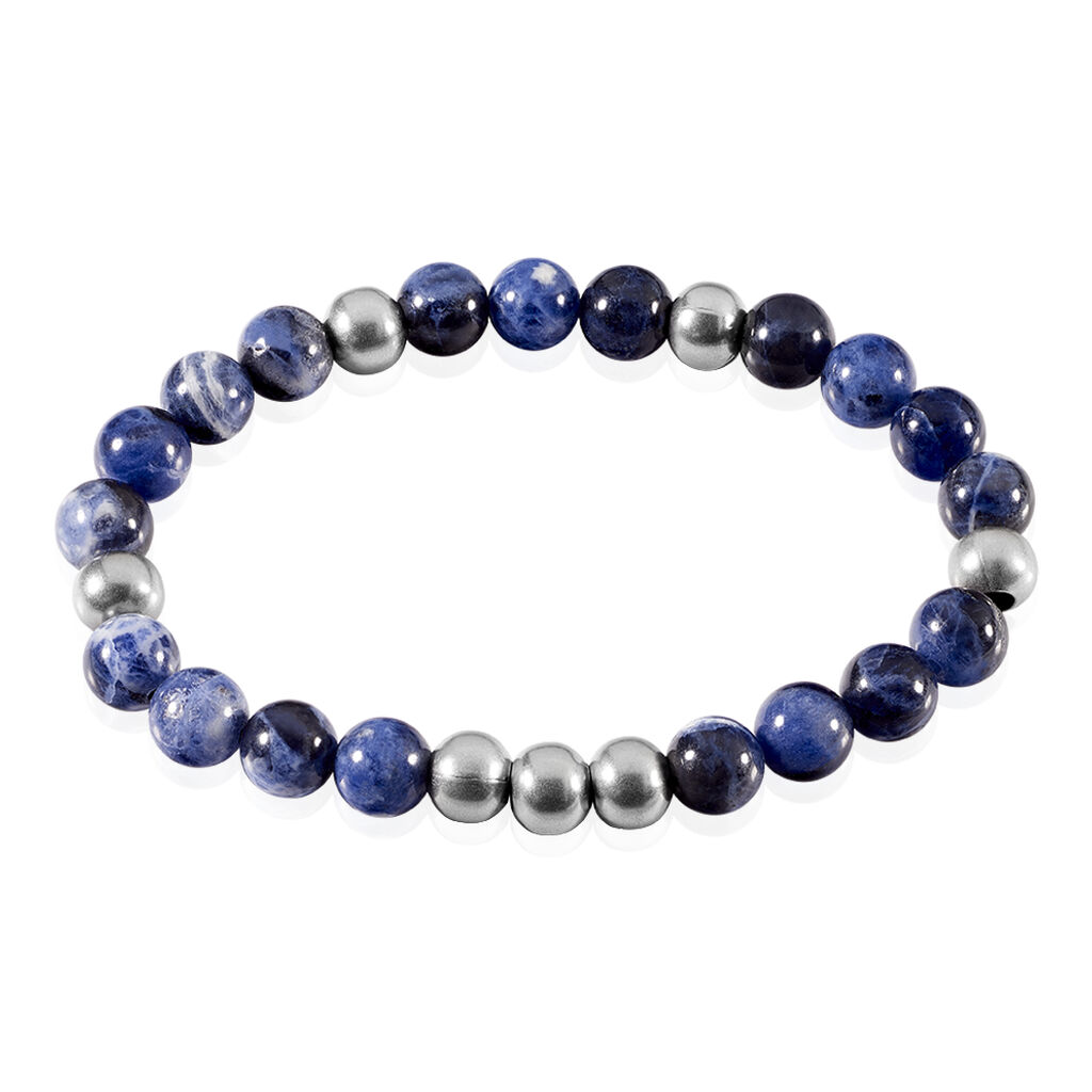Bracelet Adonis Acier Blanc Pierre De Synthese
