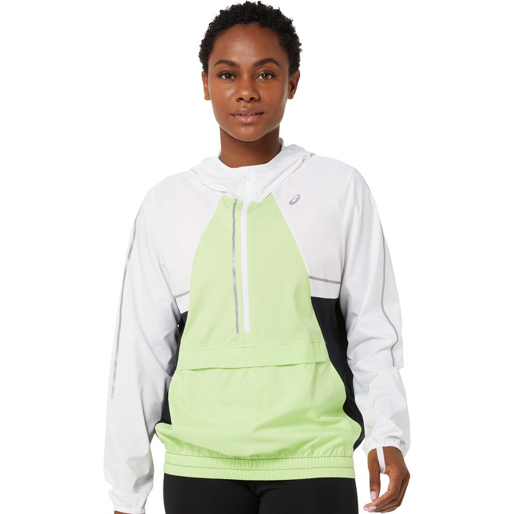ASICS Lite-Show Laufjacke Damen brilliant white lime green