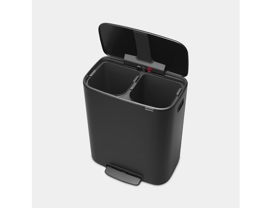 BRABANTIA - Poubelle à pédale Bo Pedal Bin, 2 x 30L - Noire