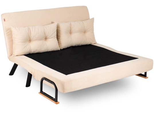 CONCEPT1 - Canapé lit Sando 2 places crème 133 x 78 x h78