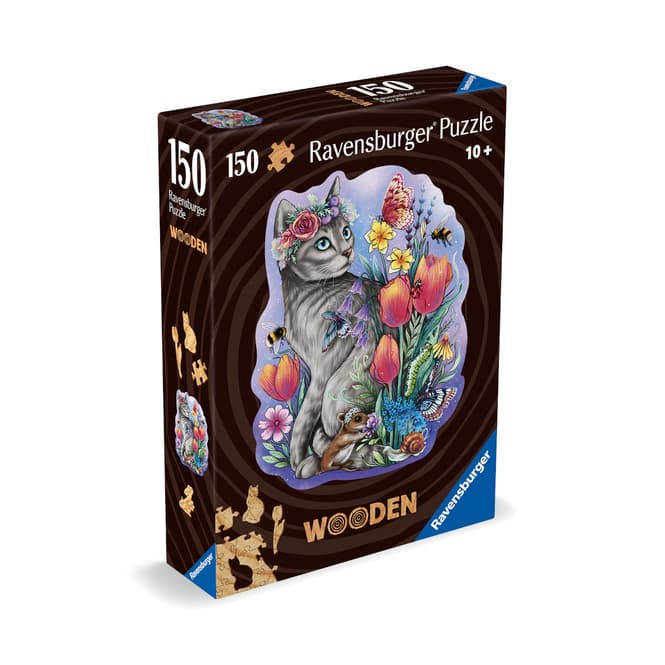 WOODEN - Holzpuzzle - Frühlingskatze - 150 Teile