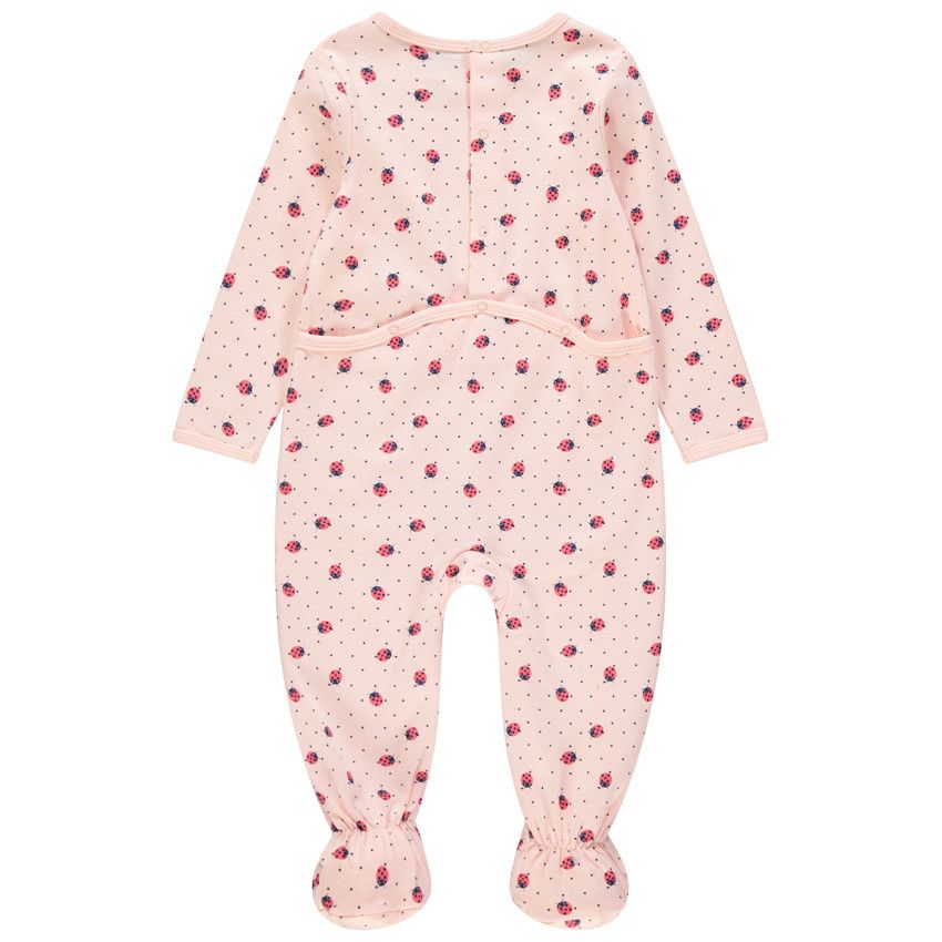 Lot de 3 Dors-bien en jersey interlock imprimés et broderie coccinelle - Rose