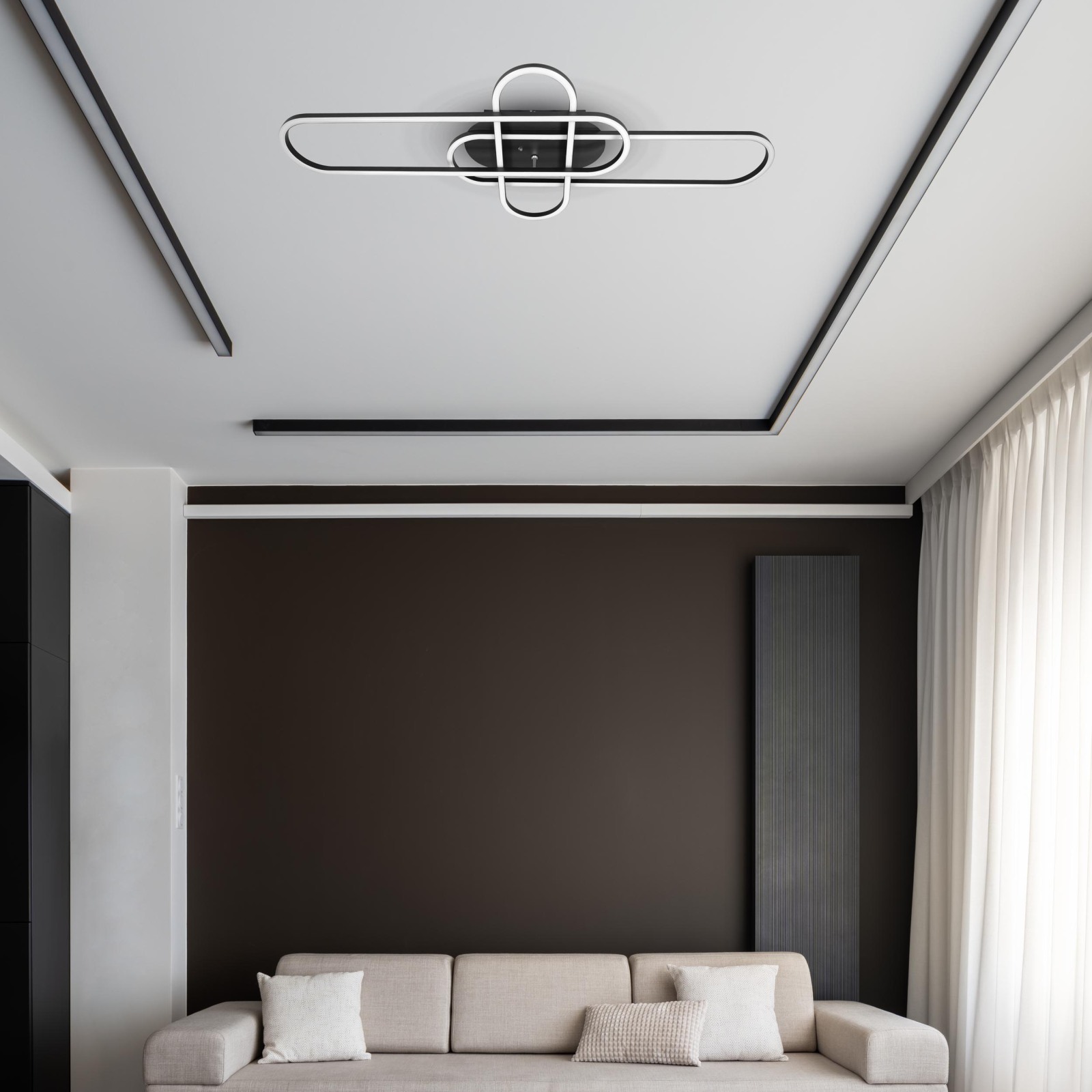LED-Deckenleuchte CARLON - schwarz - dimmbar