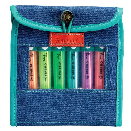 Textmarker - STABILO swing cool - 6er Pack - mit 6 verschiedenen Farben