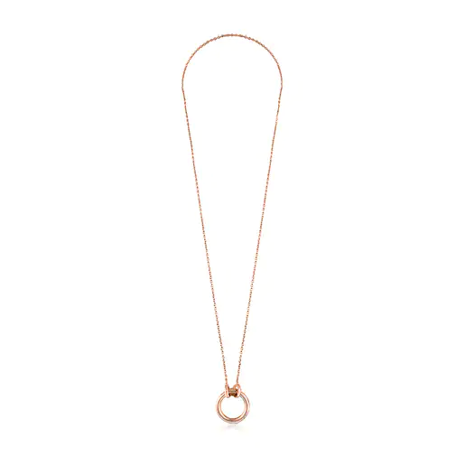 Colar com banho de ouro rosa 18k sobre prata e argola de 16mm.