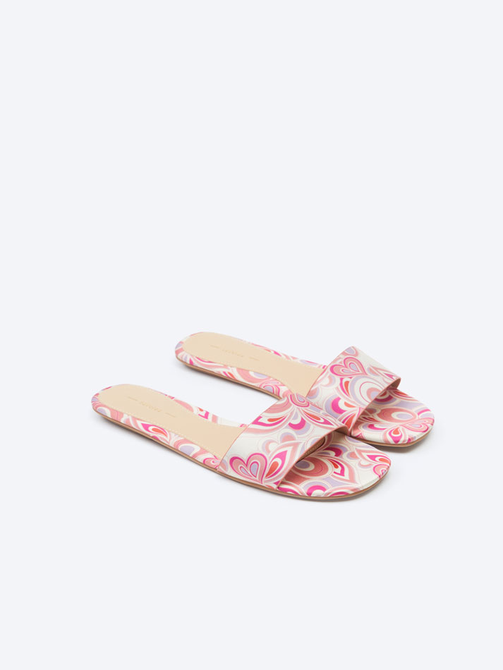 Mini sandália estampada - Rosa