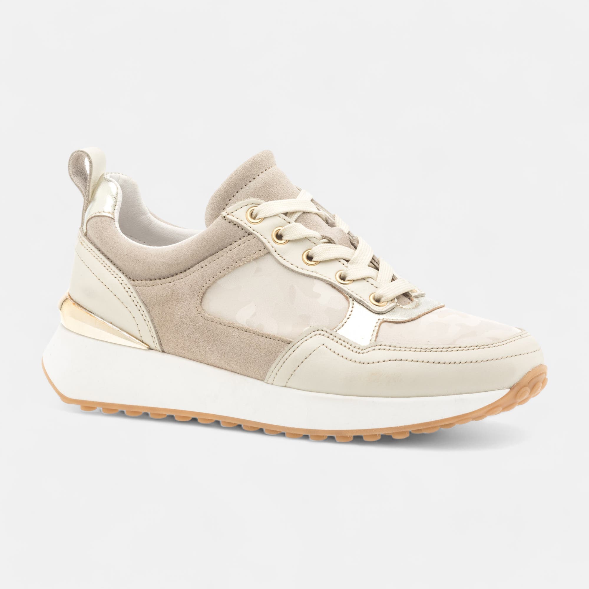Baskets basses Femme en cuir beige