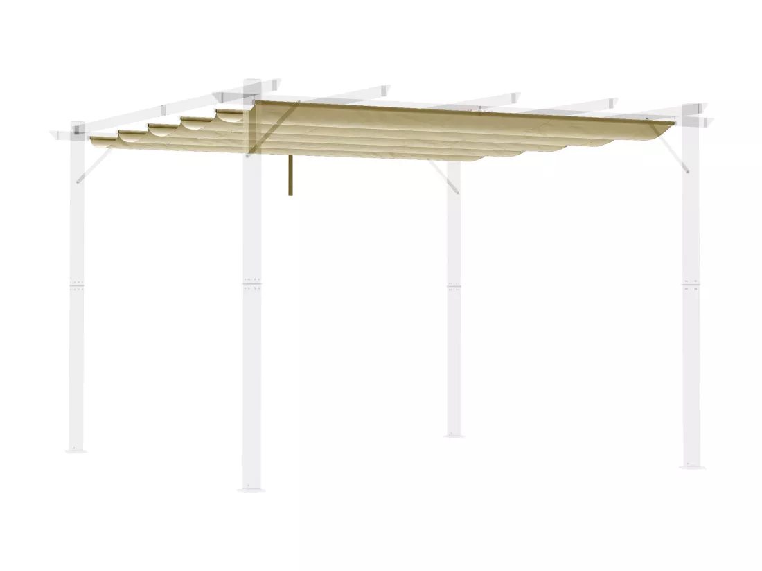 Toile de rechange pour pergola rétractable 3 x 3 m polyester haute densité 180 g/m² imperméabilisé beige