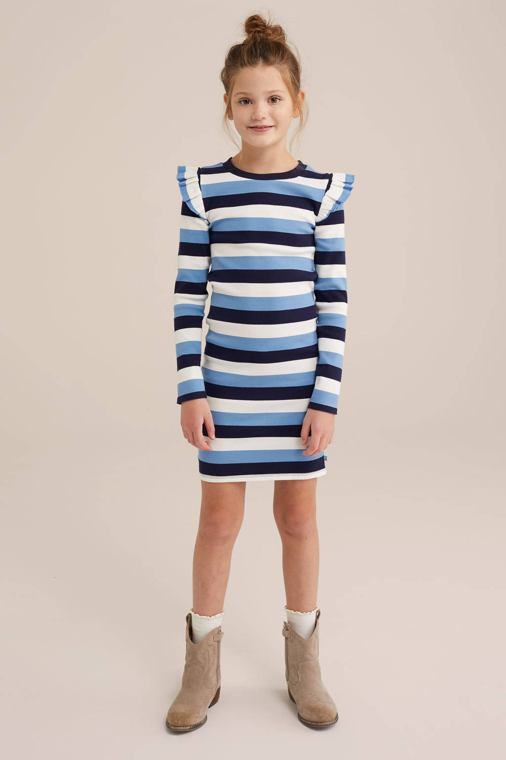 WE Fashion korte jurk blauw