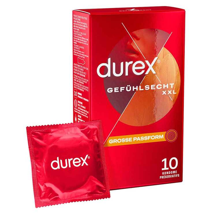 Durex Gefühlsecht extra groß Kondome, 10 St