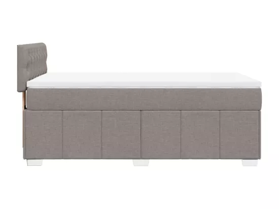 Sommier à lattes de lit avec matelas Taupe 90x190 cm Tissu
