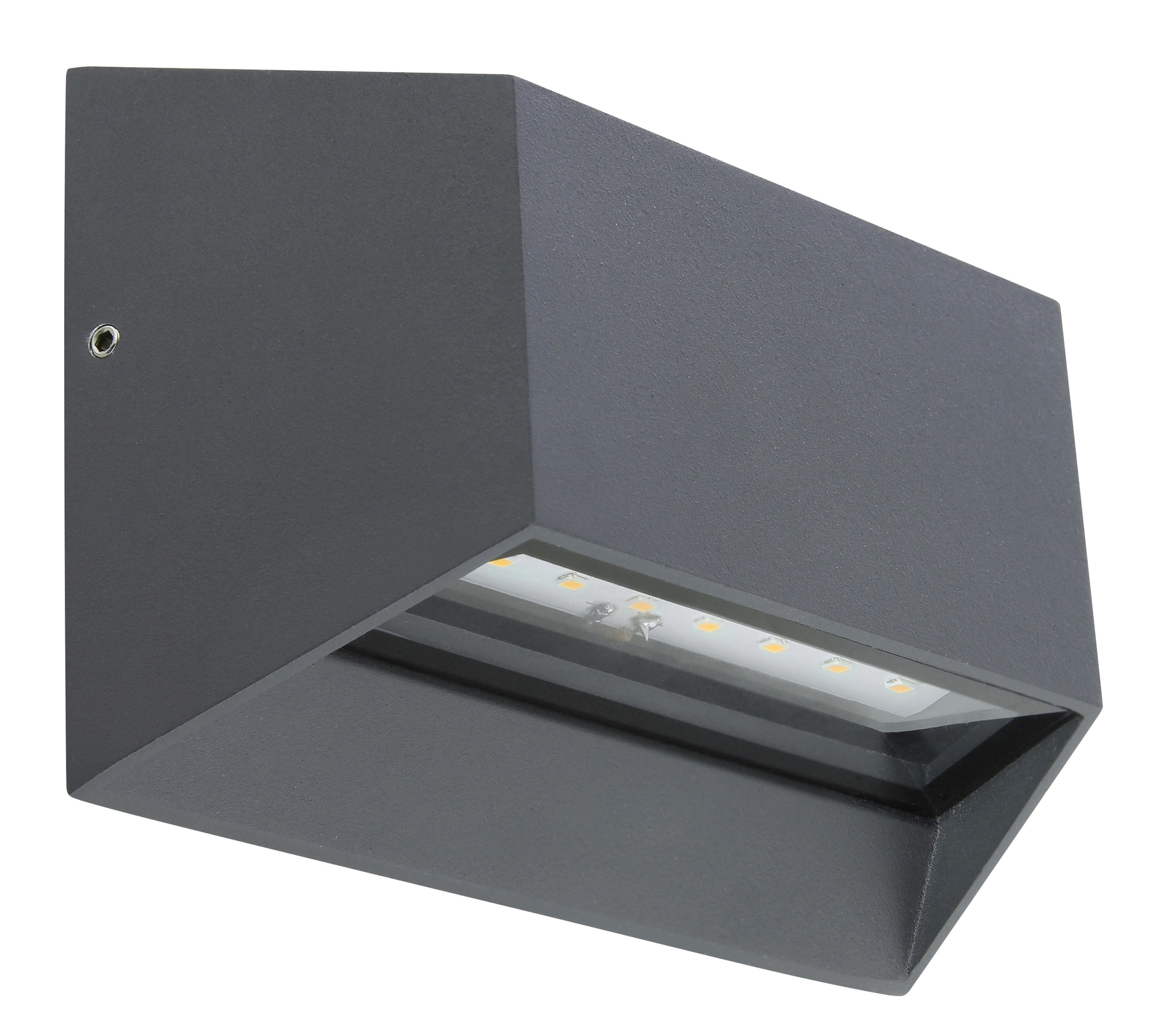 GLOBO LED Außenwandleuchte Honna 1-flg Anthrazit /Klar 14,8x6,5cm H.10cm Metall,Glas,spritzwassergeschützt,Außen