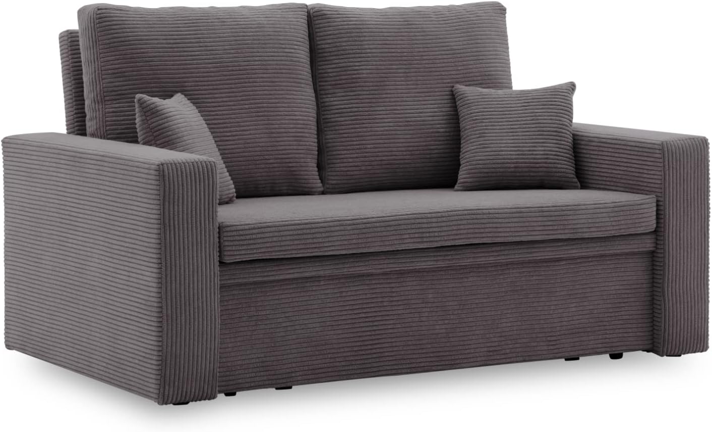 Sofa Aikido I 150x85 - mit schlaffunktion - Farben zur Auswahl - modernen Sofa - mit Bettkasten - Moderner Cordstoff - Stoff POSO (POSO 022)