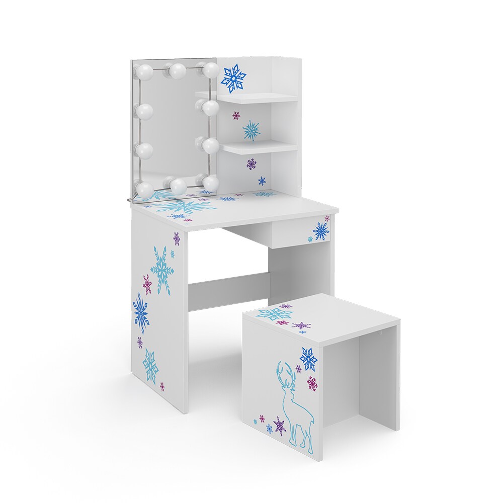 Vicco Kinder Schminktisch Kinderschminktisch Frisiertisch LED Beleuchtung Hocker
