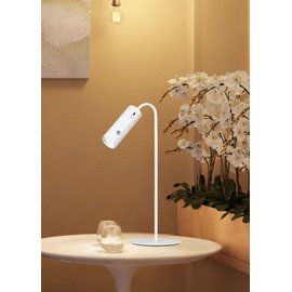 Lampe de bureau à LED rechargeable Flare spot, blanc
