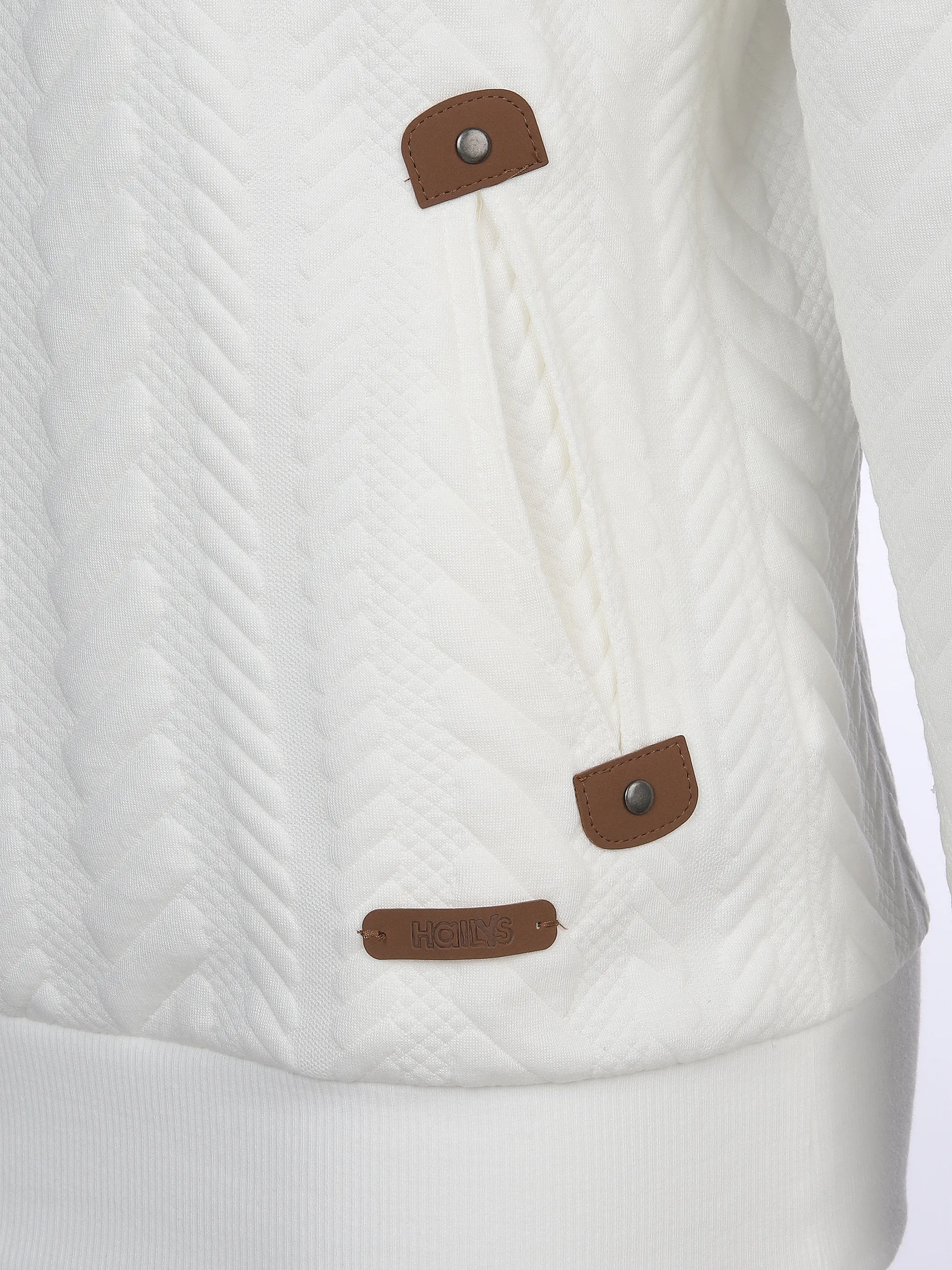 Damen Sweatshirt mit überlappendem Kragen und Kapuze
