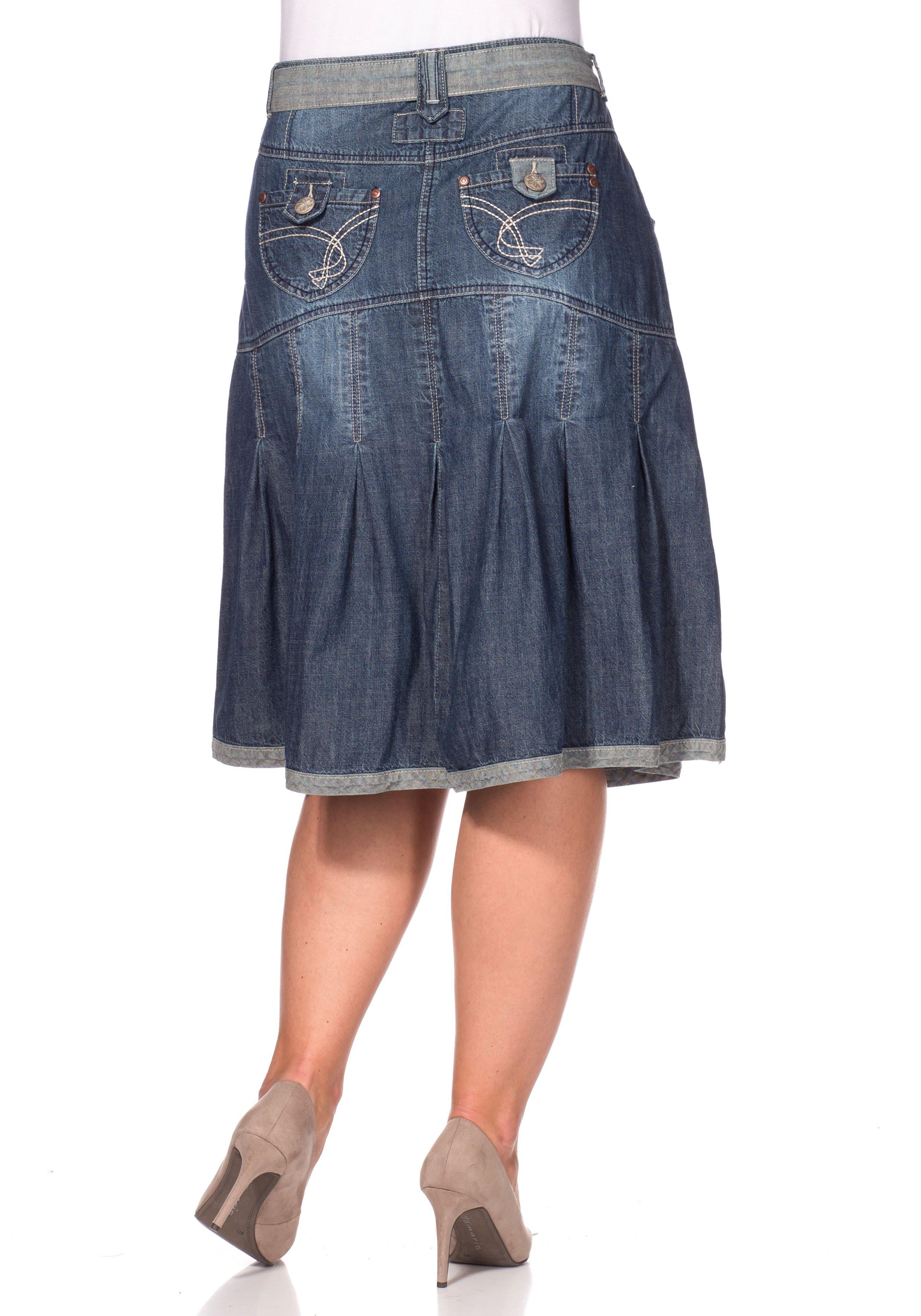 Jeansrock mit Falten