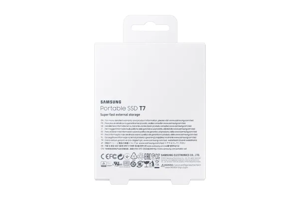 Samsung T7 MU-PC2T0T - SSD - krypteret - 2 TB - ekstern (bærbar) - USB 3.2 Gen 2 (USB-C stikforbindelse) - 256-bit AES - titan grå