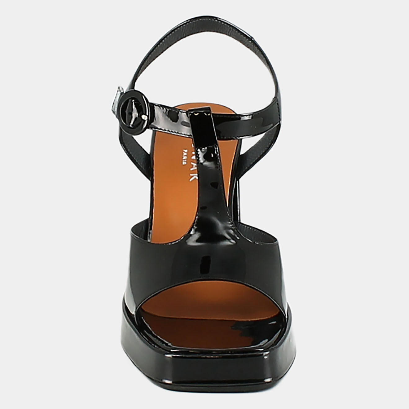 Jonak Sandales en Cuir verni Dixie noires - Talon 7 cm
