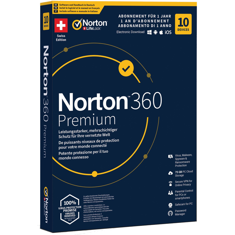 Norton 360 Premium, 10 Geräte, 1 Benutzer