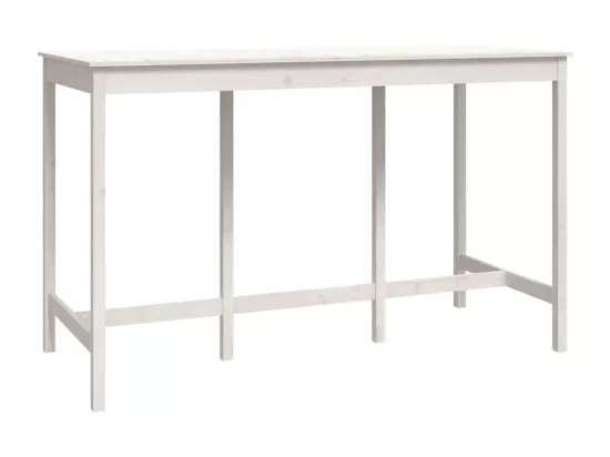 Ensemble de bar 9 pcs Blanc Bois de pin massif
