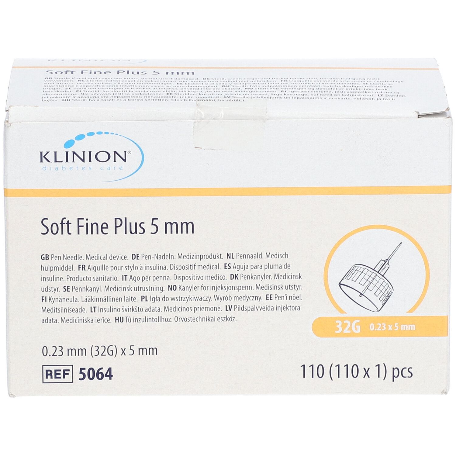 KLINION Soft fine plus Pen-Nadeln 0,23x5 mm 32 G 110 St