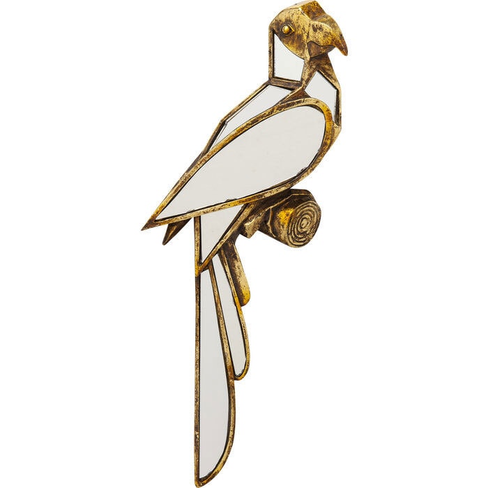 KARE DESIGN Wandschmuck PARROT MIRROR 43 x 15 cm weiß/goldfarbig