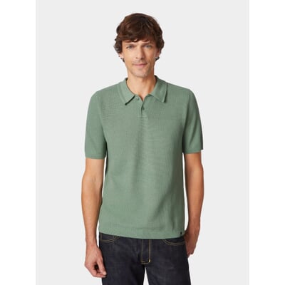 Herren-Poloshirt gestrickt, Salbeigrün