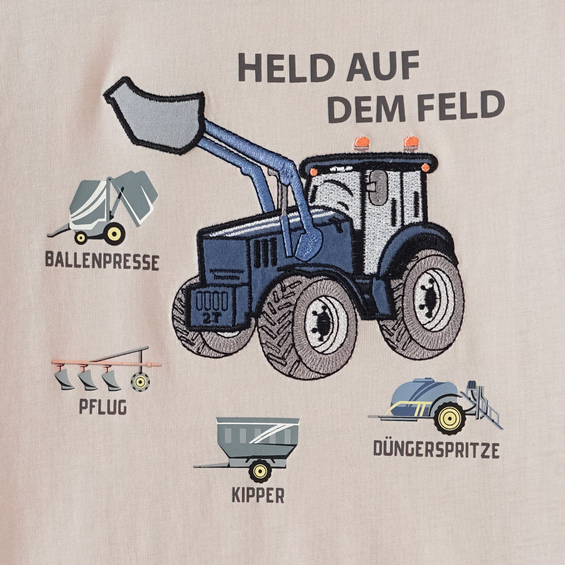 Topolino Jungen T-Shirt mit Trecker-Applikation beige
