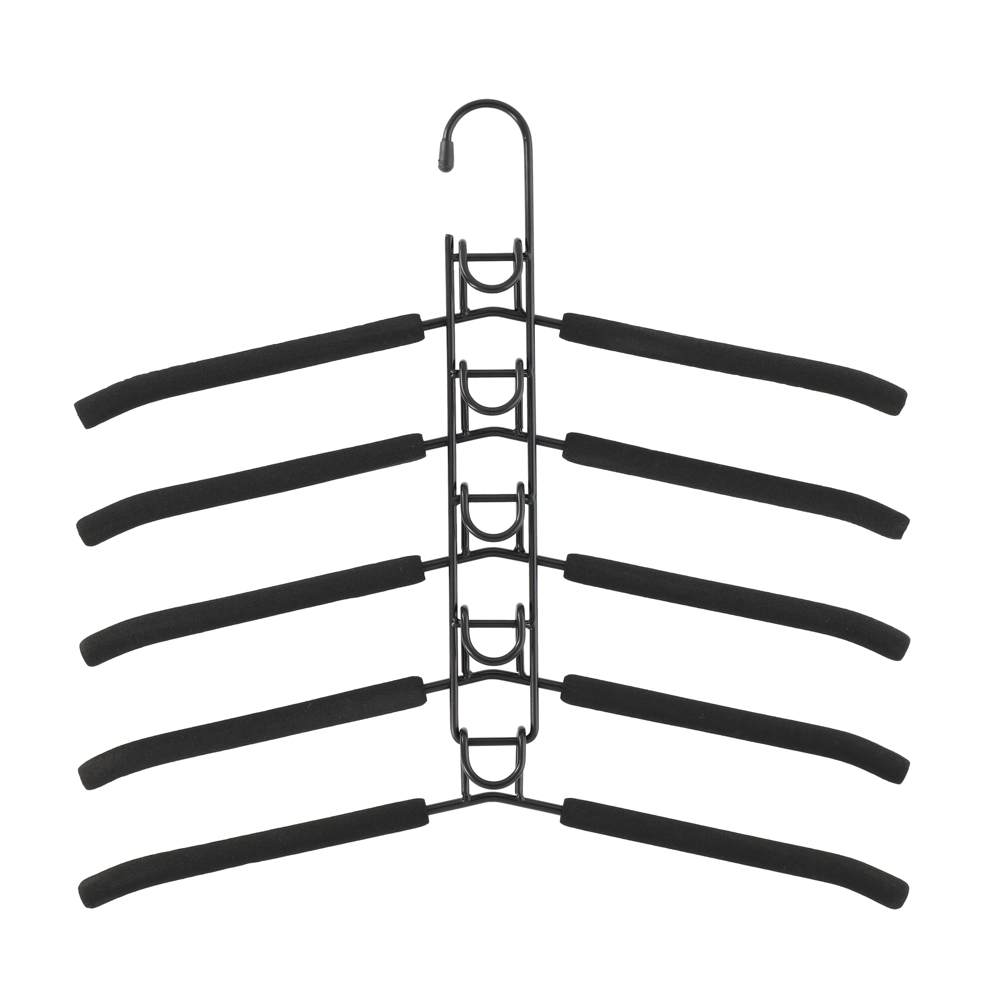 (40x36cm) Platzsparender Multifunktions Kleiderbügel Kleiderschrank Organizer für T-Shirts / Hemden / Jacken - Schwarz