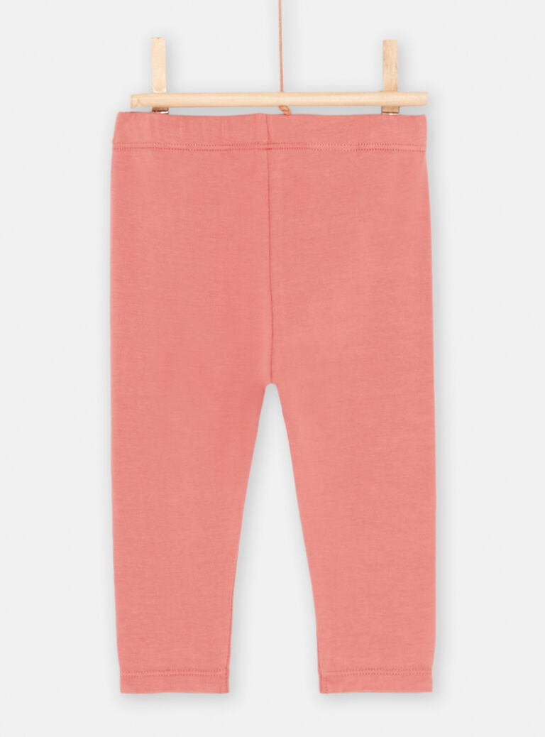 Legging rose blush à motifs souris bébé fille