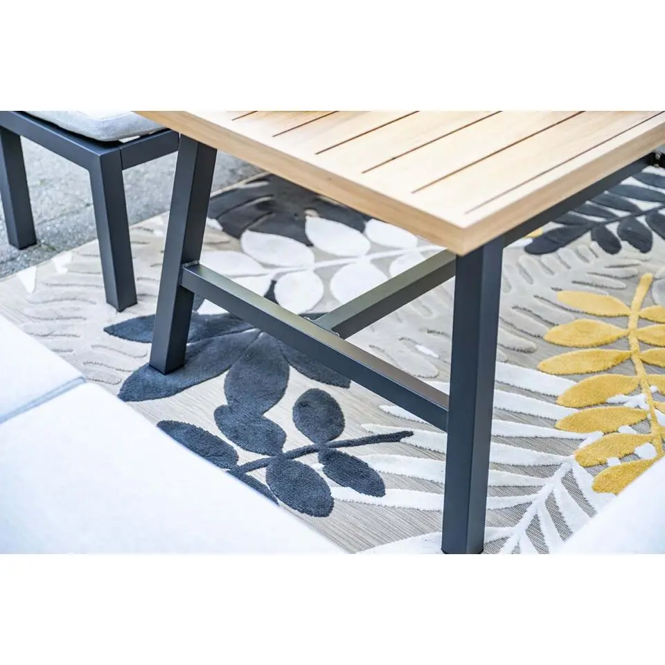 GI Elati lounge-diningset aluminium (6-delig) - Carbon Black/Zand