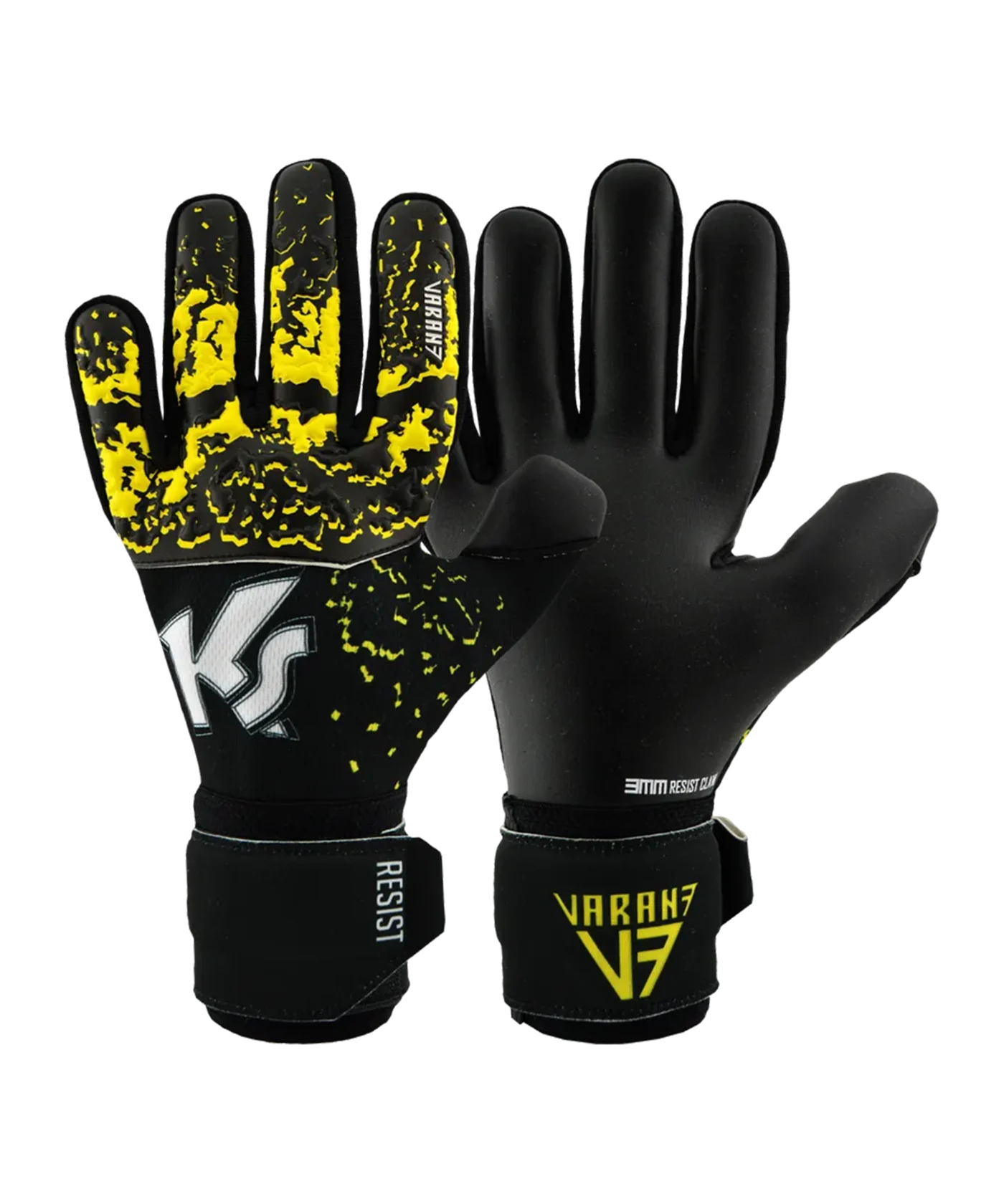 KEEPERsport Varan7 Premier Resist NC TW-Handschuhe Schwarz Gelb F908