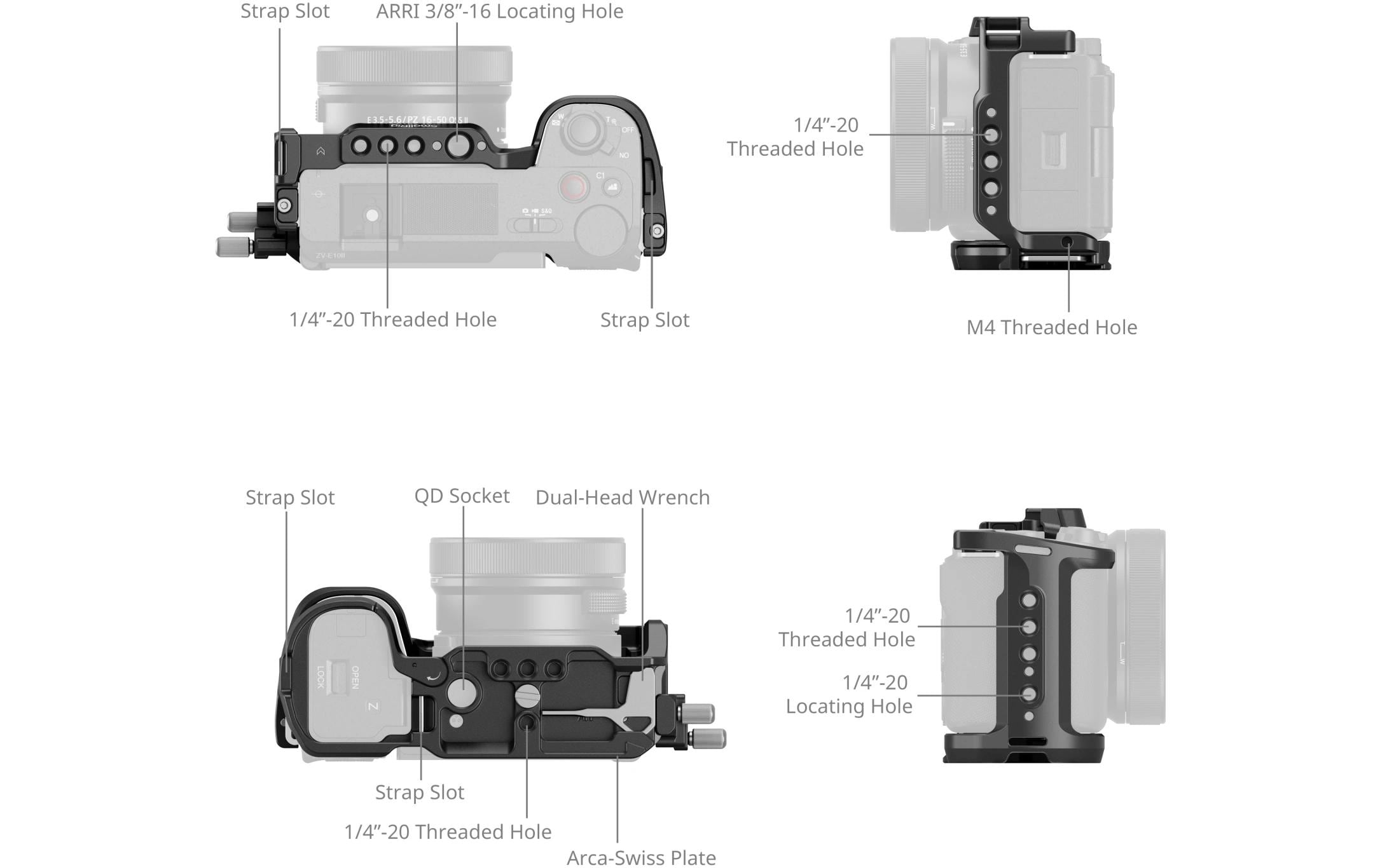 Cage Kit für Sony ZV-E10 IISchützt die Kamera und bietet Anschlussmöglichkeiten