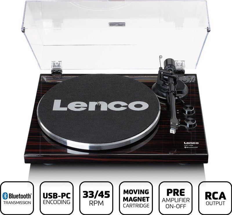 Lenco - LBT-288WA - Platenspeler - Donkerbruin - Met Bluetooth
