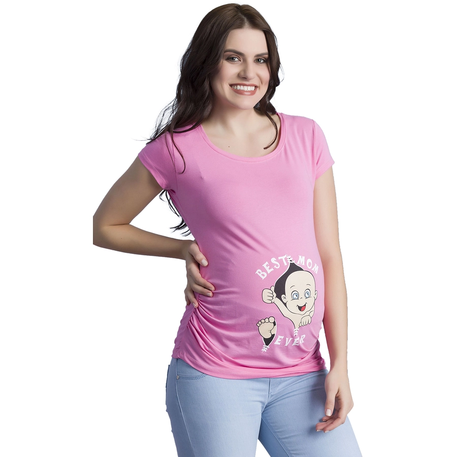 M.M.C. Umstandsshirt Best Mom Ever mit Motiv Rosa