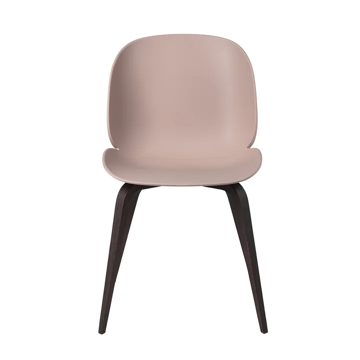 Gubi - Beetle Dining Chair, Wood Base, Eiche / sweet pink