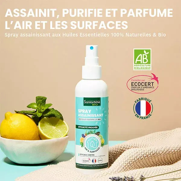 Santarome - Spray Desinfetante Orgânico com 20 Óleos Essenciais - Spray de 200ml