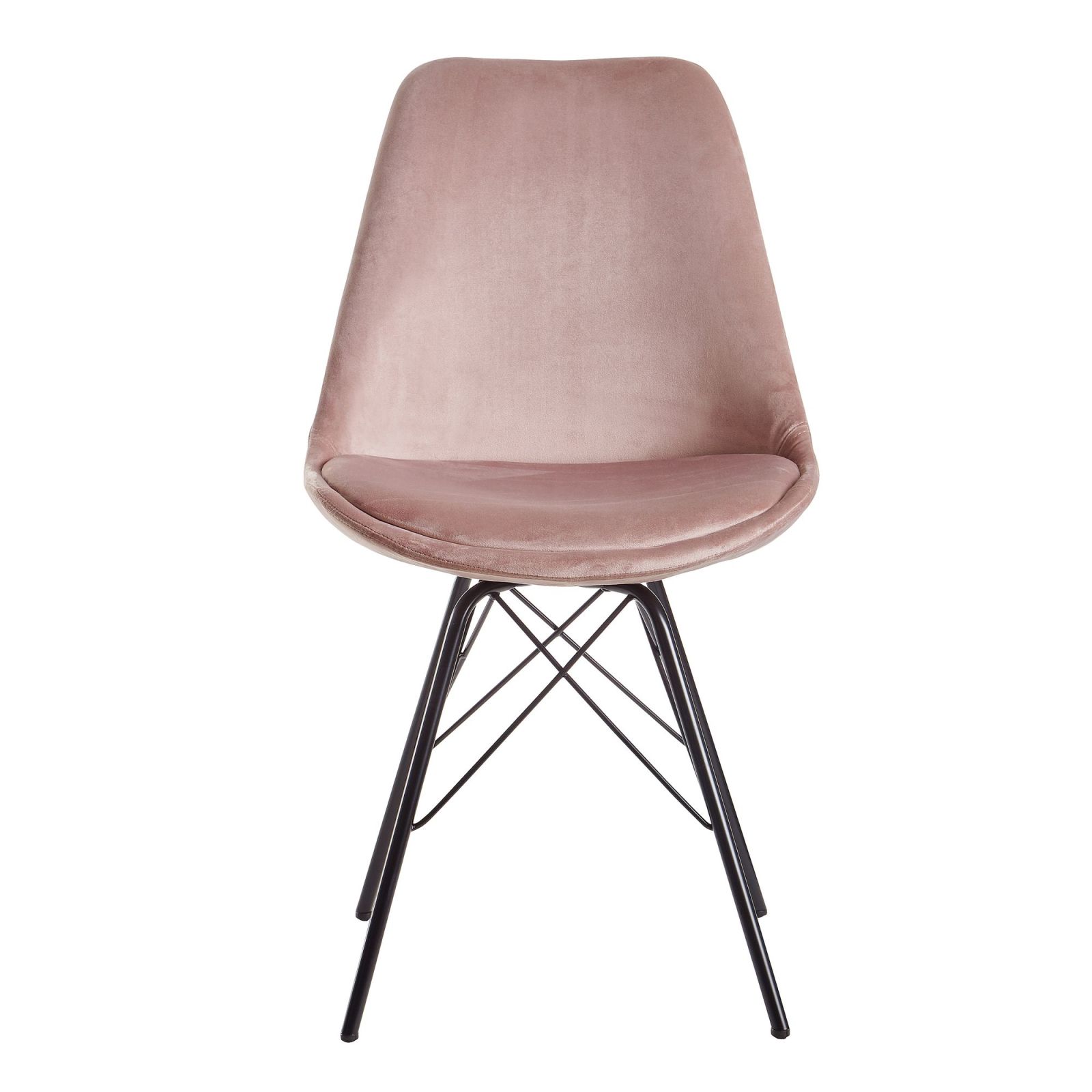 2er-Set Polsterstühle - rosa - Samt