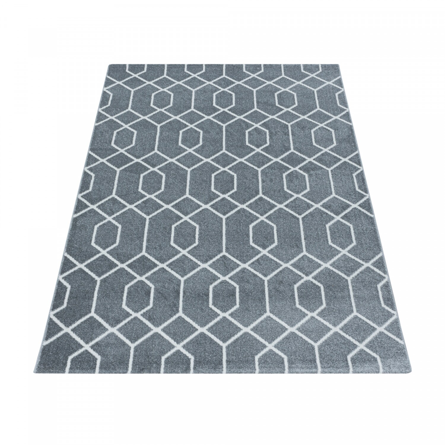Designer Kurzflor Teppich modern design Wohnzimmer meliert kariert Höhe 10 mm