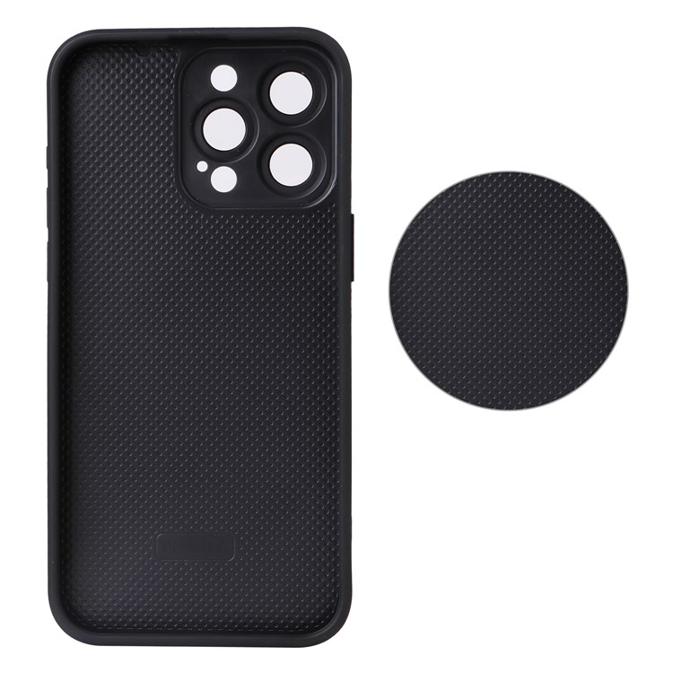 iPhone 15 Pro Max MagSafe 2in1 Leder Hülle Wallet Case mit Magnetischem Kreditkartenfach im Carbon Look - Schwarz