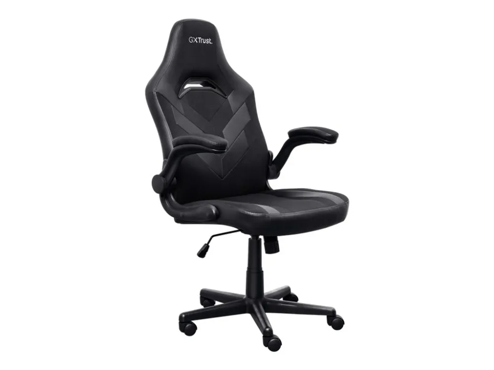 Trust GXT 703 RIYE - Spillestol - armstøtter - L-formet - vippe - drejeled - syntetisk læder, elastisk stof - sort